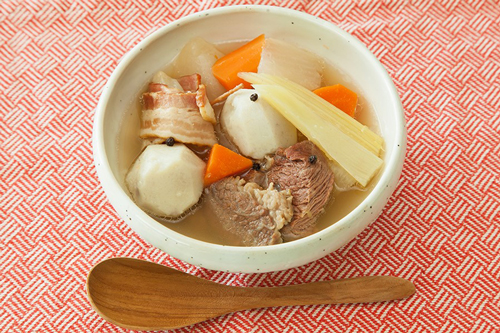 ～冬の煮込みポトフ～牛肉と生野菜の生姜風味ポトフ
